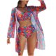 thumbnail image 1 of Trajes de Baño de Bikini de Mujer con Correas Impresas V Sexy Split Set de Tres Piezas, Diseño de Corte Alto para la Piscina de Playa Y las Vacaciones de Verano, 1 of 9
