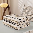 thumbnail image 5 of Erosebridal Retro Aztec Zipper Full Size Comforter Sets with Fitted Sheet and 2 Pillowcases, Bohemian Geometric Zipper Bedding Set, Cream Brown Black, Gray Reversible, 5 of 7