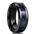thumbnail image 1 of Anillos de dragón celta de boda de tungsteno negro de moda para hombres con incrustaciones de circón verde Punk hombres de acero inoxidable anillo de fibra de carbono verde Tan Jianjun unisex, 1 of 2