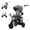 Grey, variant on Kinderkraft EASYTWIST 5-in-1 Convertible Toddler Tricycle Baby Trike with 360° Swivel Seat, Parent Push Handle, 9 Months to 5 Years