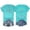 Blue, variant on Womens Graphic T-shirts Short Sleeve Crewneck Initial Letter Print Tee Summer Casual Tops Beige L