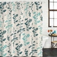 thumbnail image 2 of Teal Green Botanical Shower Curtain, Waterproof Shower Curtains for Bathroom, Rustic Country Spring Floral Summer Leaf Washable Fabric Bathtub Curtain Set Bath Decor with 12 Hooks Stall 36"x72", 2 of 8