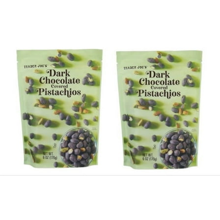 Trader Joe's Dark Chocolate Covered Pistachios 6oz x 2 bags