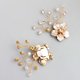 thumbnail image 4 of EeaseMX 1 par de elegantes hebillas de flores para zapatos de novia, accesorio de cristal con perla (dorado), 4 of 7