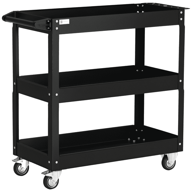 DURHAND Chariot à Outils Roulant à 3 Niveaux, Chariot Utilitaire Capacité de 330 Lb, Noir