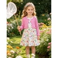 thumbnail image 3 of Lanbubble Toddler Girls Dresses with Ruffle Cardigan, 2‑Piece Fall Outfits for 3‑7T, 3 of 10
