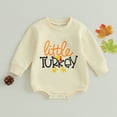 thumbnail image 3 of Douhoow Thanksgiving Baby Turkey Romper Long Sleeve Sweatshirt Jumpsuit Fall Tops, 3 of 9