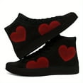 thumbnail image 4 of Coolcustomize Men's Sweetheart Heart Pattern High-top Sneakers, Stylish Black & Red Design, Lace-Up Casual Boots for Daily Wear, Perfect Gift for Couples/Valentine's Day, Outdoor Trendy Casual Shoes, 4 of 10