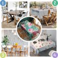 thumbnail image 4 of Pioneer Flower Floral Print Pattern Rectangle Tablecloth 60"x84",Waterproof Polyester Rectangle Table Cloth, Wipeable Spillproof Polyester Tablecloth for Dining, Camping, Indoor and Outdoor, 4 of 5