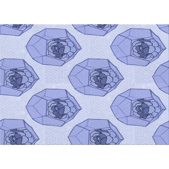 Ahgly Company Machine Washable Indoor Rectangle Transitional Medium Slate Blue Area Rugs, 2' x 5'