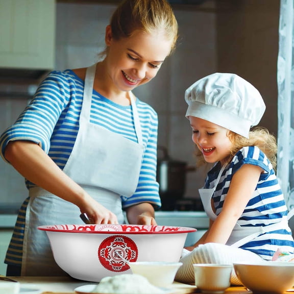 LOLIPPYY Red Enamelware Soup Bowl, 1-Pack Enamel Basin Ideal for Food Prep and Serving