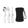 thumbnail image 2 of tumgatte 3PCS Stainless Steel Cutlery Set Stainless Steel Spoon Fork Chopsticks Student Travel Portable Set Gift Tableware Clearance, 2 of 3