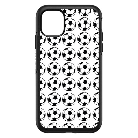 DistinctInk Custom SKIN / DECAL compatible with OtterBox Symmetry for iPhone 11 Pro MAX (6.5" Screen) - Soccer Balls Drawing