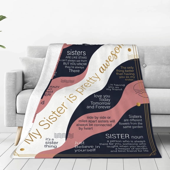 Sister Blanket, Birthday Gift Throw Blanket for Sister, Soft Flannel Cozy Blanket, Sister Gifts for Women Christmas 50x40