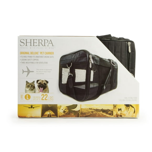 Sherpa STK#55511 Original Deluxe Pet Carrier, Large, Black