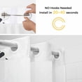 thumbnail image 3 of No Hook Shower Curtain with Snap in Liner, Funny Dog Modern Waterproof Fabric Bathroom Curtain Mesh Top Window, Cartoon Grey White Animal Shadow Shower Curtains 60x72in, 3 of 9