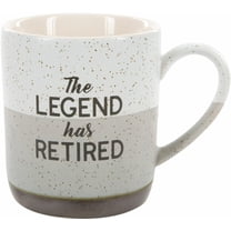 Pavilion Gift Company Large 15 Oz Stoneware Coffee Cup Mug The Legend Has Retired, 15oz, Grey
