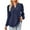 Navy, variant on POIUYTR Long Sleeve Shirt for Women Casual V-Neck Loose Fit Tunic Blouse Fashion Solid Color Dressy Pullover Tops 2024 Fall Outfits