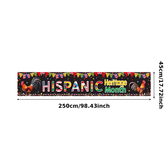 Polyester Decorative Banner Hispanic Heritage Festive Background for Celebration Event Party Indoor