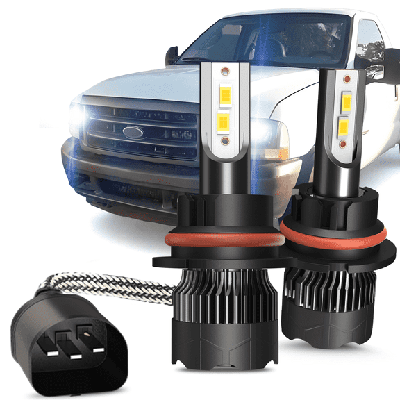 9007 LED Headlight Bulbs Kit Hi/Lo for Ford F-150 1992-2003 F-250 1999-2004