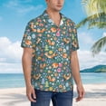 thumbnail image 5 of Daiia Foxes and Birds in Forest Hawaiian Shirt for Men Gentle Cotton Regular Short Sleeve Casual-X-Large, 5 of 9