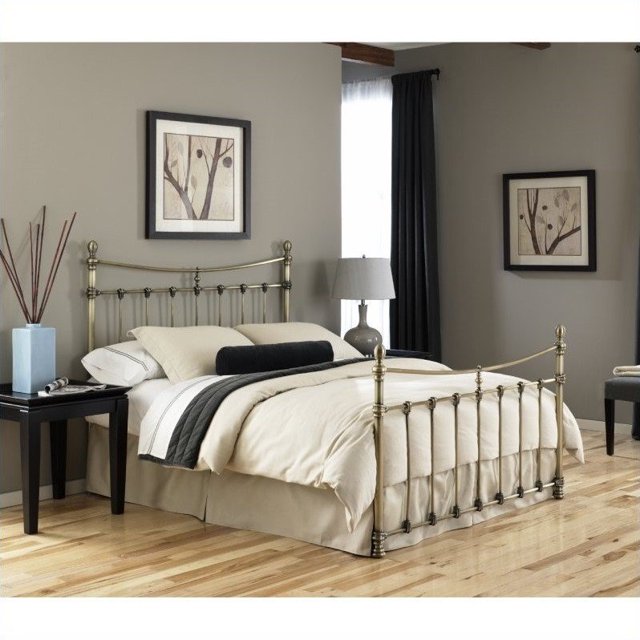 Bed Lit de Leighton en Laiton Antique-Plein