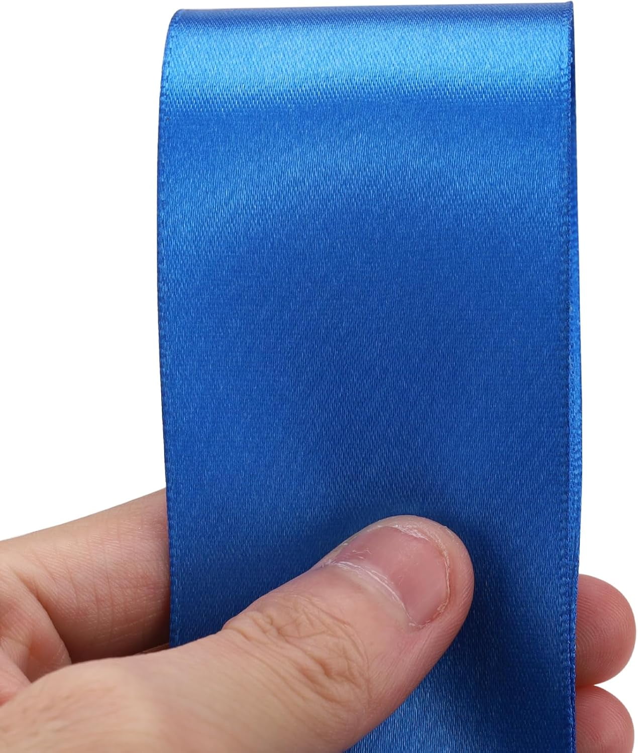 2 inch x 50 Yards Blue Single Face Satin Ribbon Solid Fabric Ribbon for Gift Wrapping Floral Bouquets Wedding Birthday Party Decoration Hair Floral Craft Sewing