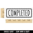 thumbnail image 2 of Completed Double Line Border Self-Inking Rubber Stamp Ink Stamper for Business Office - Brown Ink - Large 2-2/4 Inch, 2 of 7