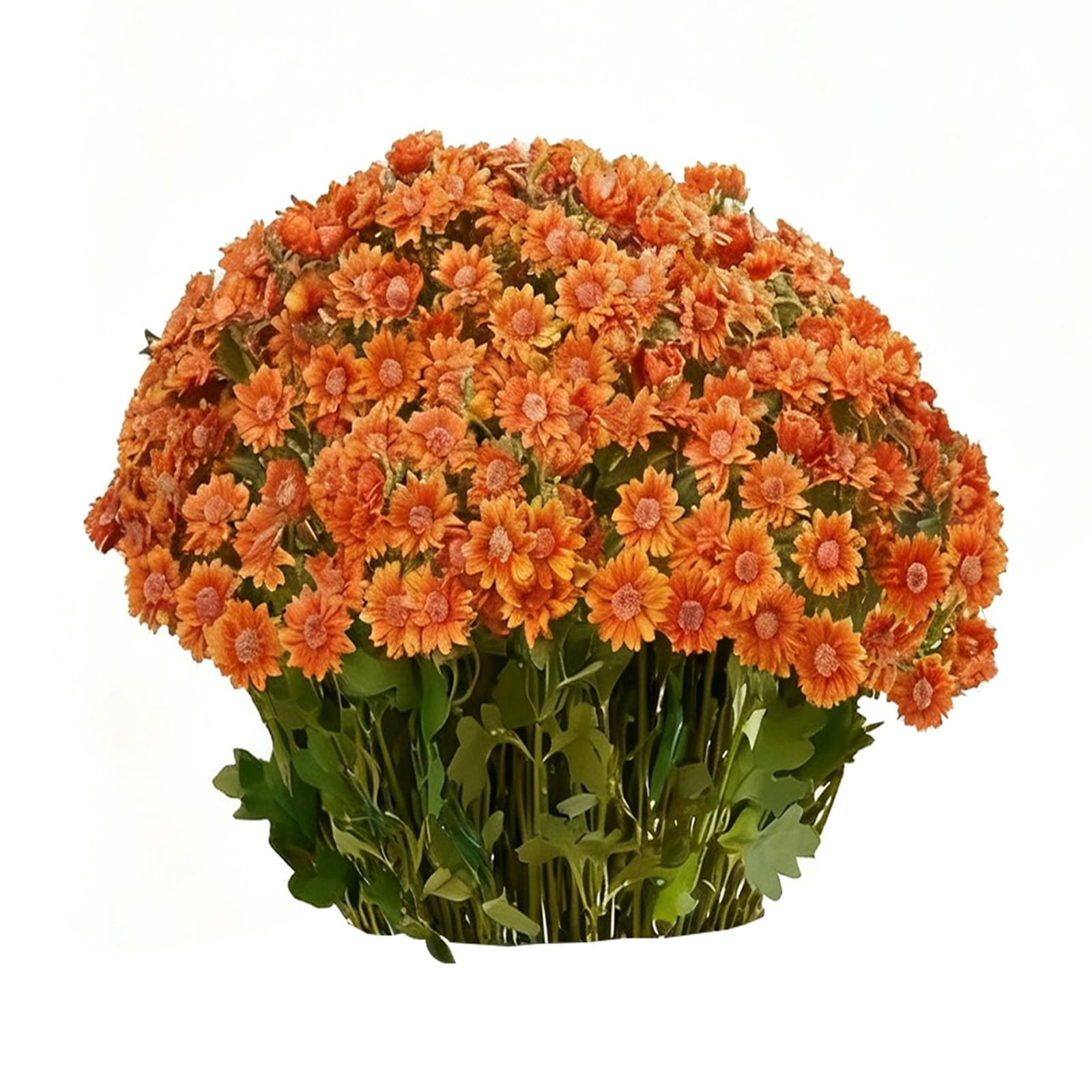 20 Bundles Artificial Mums - Artificial Outdoor Sunset Flowers, UV Resistant, Waterproof, Windproof, Look Real for Front Door Porch Patio Yard Balcony
