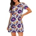 thumbnail image 1 of Disketp record rock Skull star para Camisón Corto de Manga Corta para Mujeres, Camisón Cómodo con Escote Redondo, Bonito y Confortable, 1 of 6