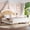 Natural, variant on Mintazer Kids Twin Size Platform Bed Frame with 2 Storage Drawers & Curved Round Headboard, No Box Spring Needed, Brown & Beige