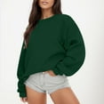 thumbnail image 2 of Vedolay Hoodless Sweatshirts for Women 2023 Loose Hooded Pullover Tunic Green,L, 2 of 5