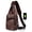 Brown, variant on Leather Sling Bag Mens Crossbody Bag Chest Bag Sling Backpack for Men with USB Charge Port