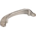 Baroque Scroll Work Brushed Drawer Bin Pull Centers 2 1/2" Cup