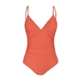 thumbnail image 5 of MDUKONU Maillot de Bain Push-Up pour Femmes One Piece à Dos Bas Rouge P, 5 of 5