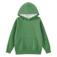 thumbnail image 3 of TQWQT Girls Green Hoodie Size 10-12 Plain Pullover Top Drawstring Long Sleeve Basic Trendy Sweatshirts Oversized Cute Sweatshirts 3-4 Years, 3 of 5