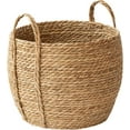 thumbnail image 2 of Basket Seagrass Basket Pot Rustic Woven Planter with Sturdy Handle Natural Decorative Storage Basket for Hotel Coffee Store Home Decor L Basket, 2 of 11