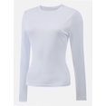 thumbnail image 2 of Women's Long Sleeve T-shirts Crew Neck Slim Fit Layered Crop Tops Soft Basic Tee, 2 of 5