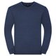 thumbnail image 1 of Russell Collection - Jersey / Sweater con cuello de pico Modelo Knitted Pullover hombre caballero (Vaquero mezcla) Russell UTBC1012_denimmarl, 1 of 2