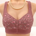 thumbnail image 2 of Front Closure Bras for Older Women Cotton Nursing Bras for Breastfeeding Wireless Full Coverage Everyday Bras Red, Size 38, 2 of 4