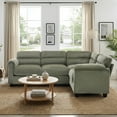 thumbnail image 4 of Bonzy Home Modular Sectional Sofa, L‑Shaped Couch, Ultra‑Comfort Seating – Configurable for Living Room & Family Room; Green, 4 of 8