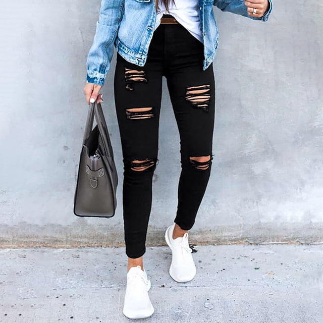 WILLBEST Pantalones Mujer Pantalones Vaqueros Ajustados de Cintura Alta Elásticos Negros de Talla Grande para Mujer, Cómodos y 2025 para Uso Diario. Chica