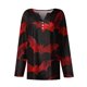 thumbnail image 4 of Camisa Henley de manga larga con estampado de murciélago de Halloween para mujer: blusa informal con cuello en V y botones, 4 of 5