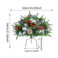 thumbnail image 3 of 21 Pouces Extérieur avec Lumières LED Allumées avec Baies Givrées et Rouges pour Décoration de Porche de Jardin Mariage Ainsi Fleurs Illets Roses Fleurs en Vase Fleurs Suspendues Fleurs en Soie Fleurs de Maman Retour à la Maison, 3 of 4