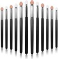 thumbnail image 4 of Sponge Eye Makeup Brushes 12 Pieces Black Double Sided Eyeshadow Applicators Wand Shadow Brush Applicator Tool Set for Women Girls, 4 of 5