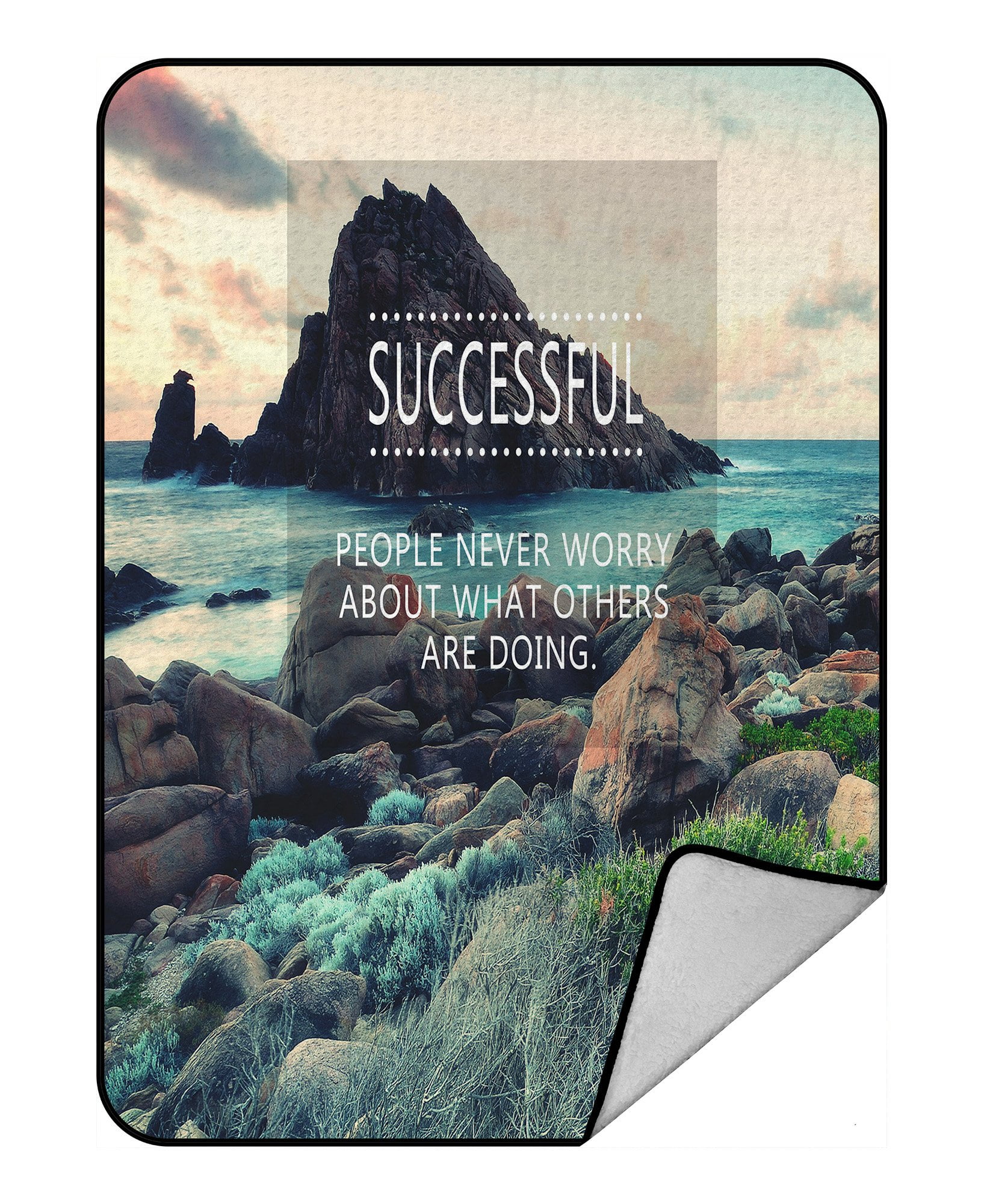 PHFZK Beautiful Nature Blanket, Inspirational Life Quote Fleece Blanket