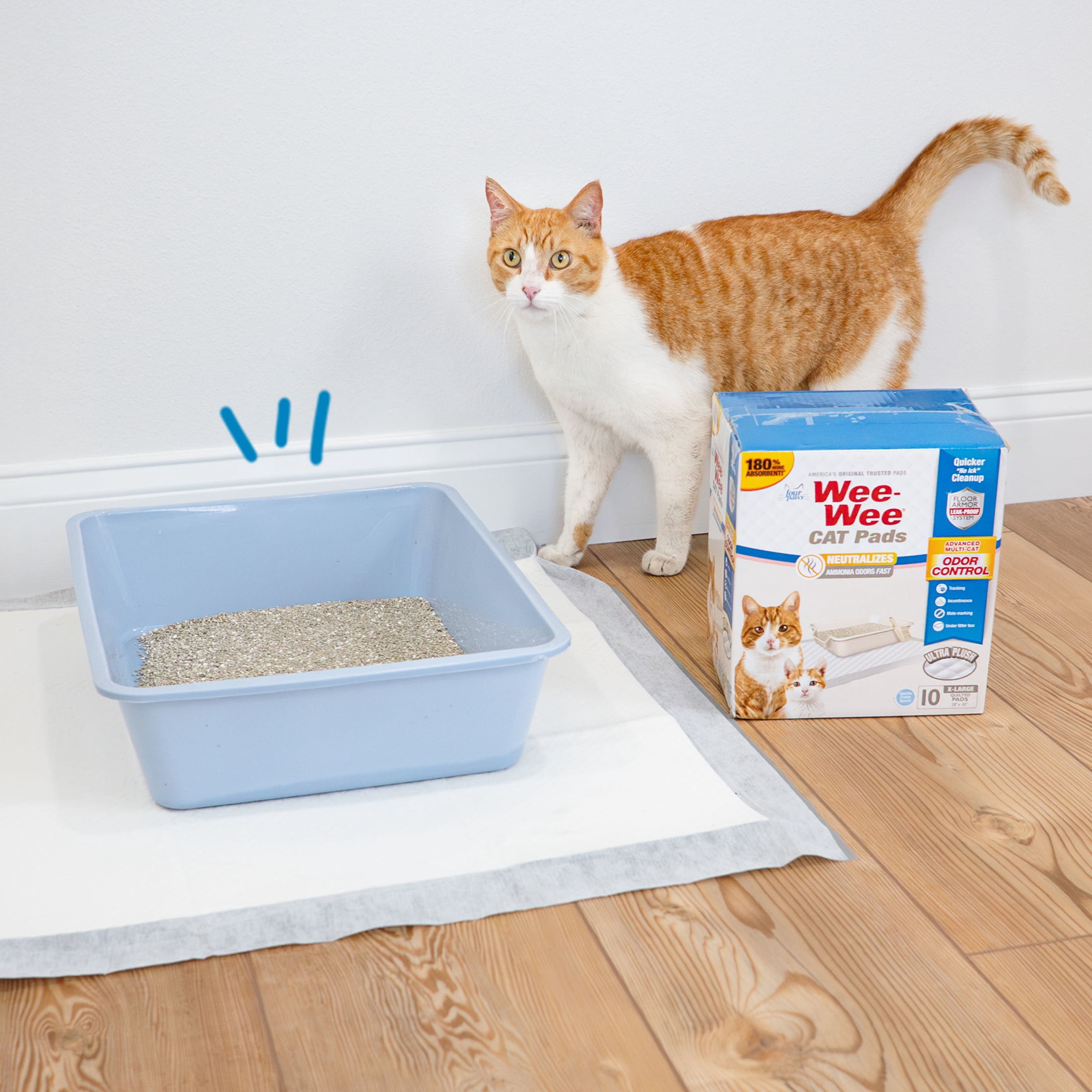 Four Paws Wee-Wee Cat Pads Unscented 28" x 30" (10 Count)