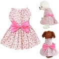 thumbnail image 1 of Vestido para perro: vestidos de princesa floral para cachorro, vestido de perro, falda tutú con lazo, ropa fina y linda de verano para mascotas, ropa para perros pequeños, medianos, gatos, gatitos,, 1 of 8