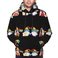 thumbnail image 4 of KLL Happy Pride Gnome Print Mens Hoodie Long Sleeve Casual Pullover Hooded Sweatshirt Fashion Drawstring Hoodies with Pocket-Large, 4 of 6