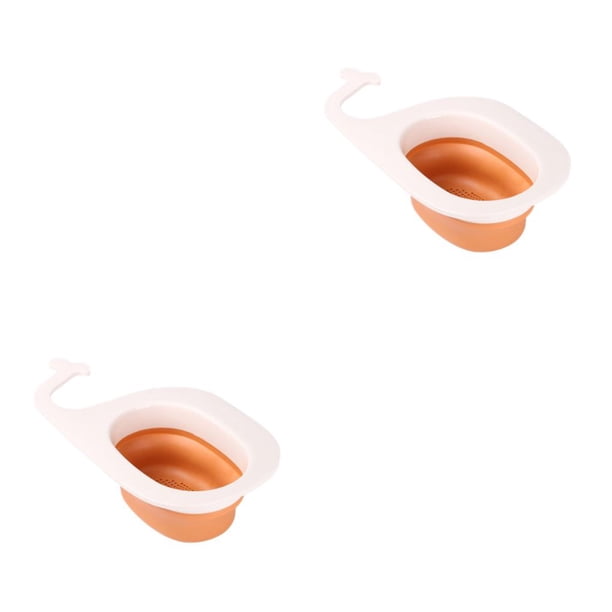 Advancent Colador de cocina, cesta de drenaje para fregadero, estante de secado para limpieza de verduras, almacenamiento de filtro sobrante Naranja Blanco 2piezas Advancent CBP457343